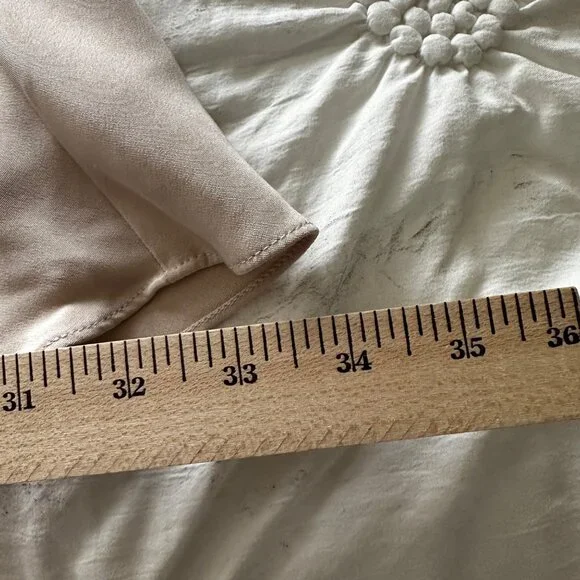 J.Crew Silk Dress Size 6 Beige V-Neck Sleeveless A-Line Fully Lined Side Zipper - Picture 5 of 8